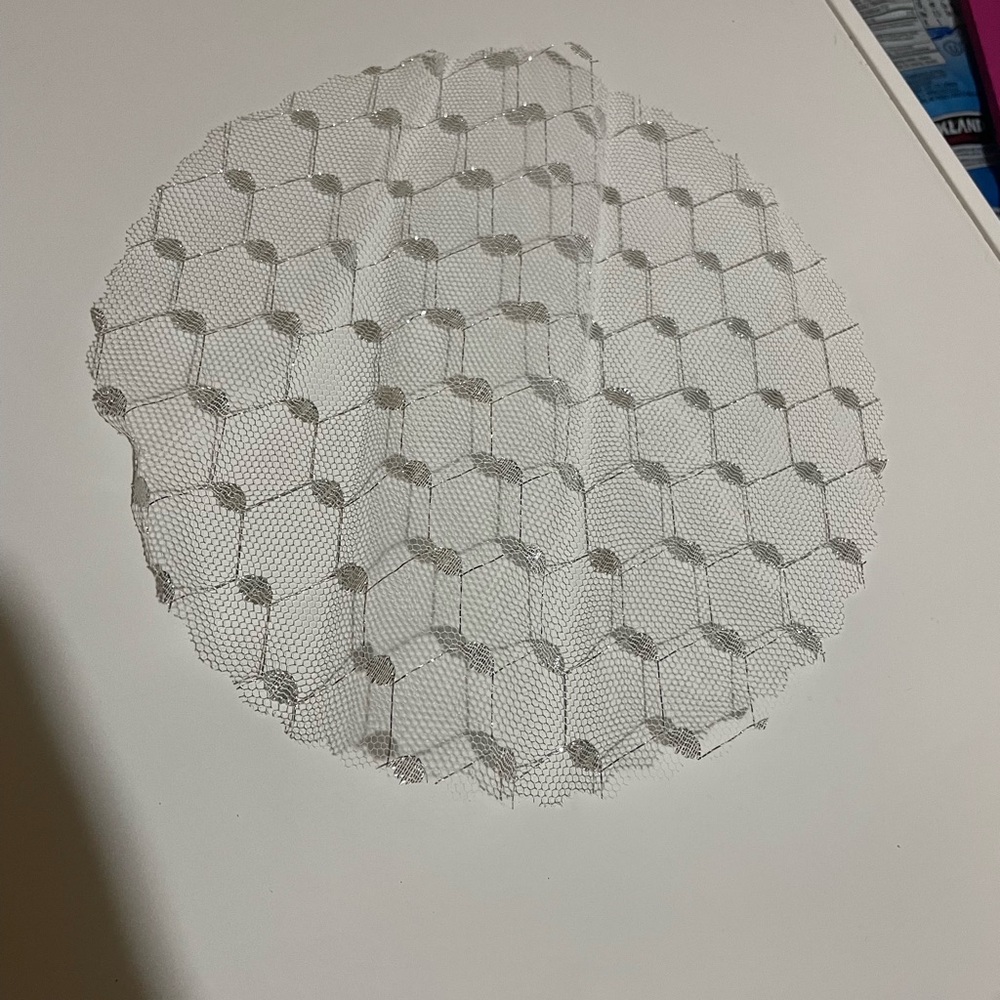 White Mesh Fabric Circle